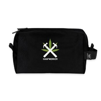 Hanf Weed Gras Marihuana Hanfwerker Zimmerer Zimme - Recycelte Kulturtasche - Schwarz - Vorne