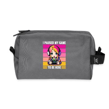 Gaming Console PC Gamer Girl Gamer Girl - Recycled Toiletry Zip Bag - anthracite - Front