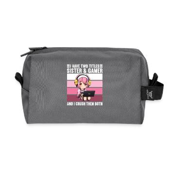 Gaming Console PC Gamer Girl Gamer Girl - Recycled Toiletry Zip Bag - anthracite - Front