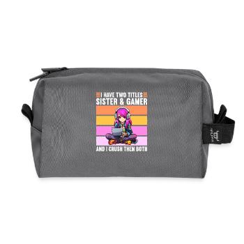 Gaming Console PC Gamer Girl Gamer Girl - Recycled Toiletry Zip Bag - anthracite - Front