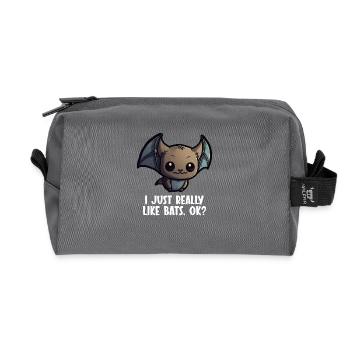I Just really like Bats ok Fledermaus - Recycled Toiletry Zip Bag - anthracite - Front