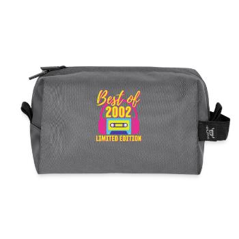21st Birthday Best of 2002 Cassette Tape Retro 80s - Recycled Toiletry Zip Bag - anthracite - Front