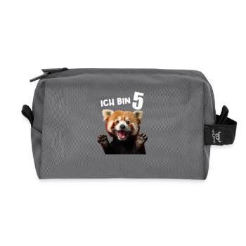 5 Jahre Kleiner Roter Panda Pandas 5. Geburtstag - Recycelte Kulturtasche - Anthrazit - Vorne