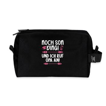 Noch son Ding und ich ruf meinen Opa an - Recycelte Kulturtasche - Schwarz - Vorne