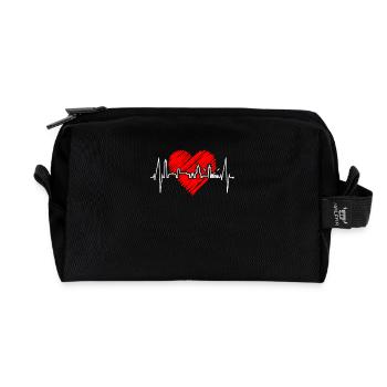 Sylt Skyline North Sea Heartbeat North Frisia Sylter - Recycled Toiletry Zip Bag - black - Front