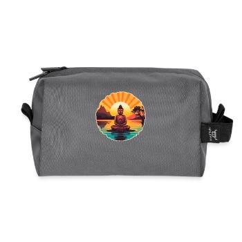 Buddhism Yoga Buddhist Zen Meditation Buddha - Recycled Toiletry Zip Bag - anthracite - Front