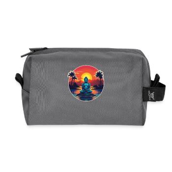 Buddhism Yoga Buddhist Zen Meditation Buddha - Recycled Toiletry Zip Bag - anthracite - Front