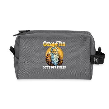 buveur de bière amateur de bière boire bière de fête - Trousse de toilette en tissu recyclé - anthracite - Devant