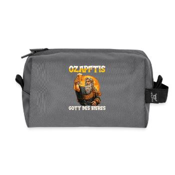 Buveur de bière Amateurs de bière Boire de l’alcool Bière de fête - Trousse de toilette en tissu recyclé - anthracite - Devant