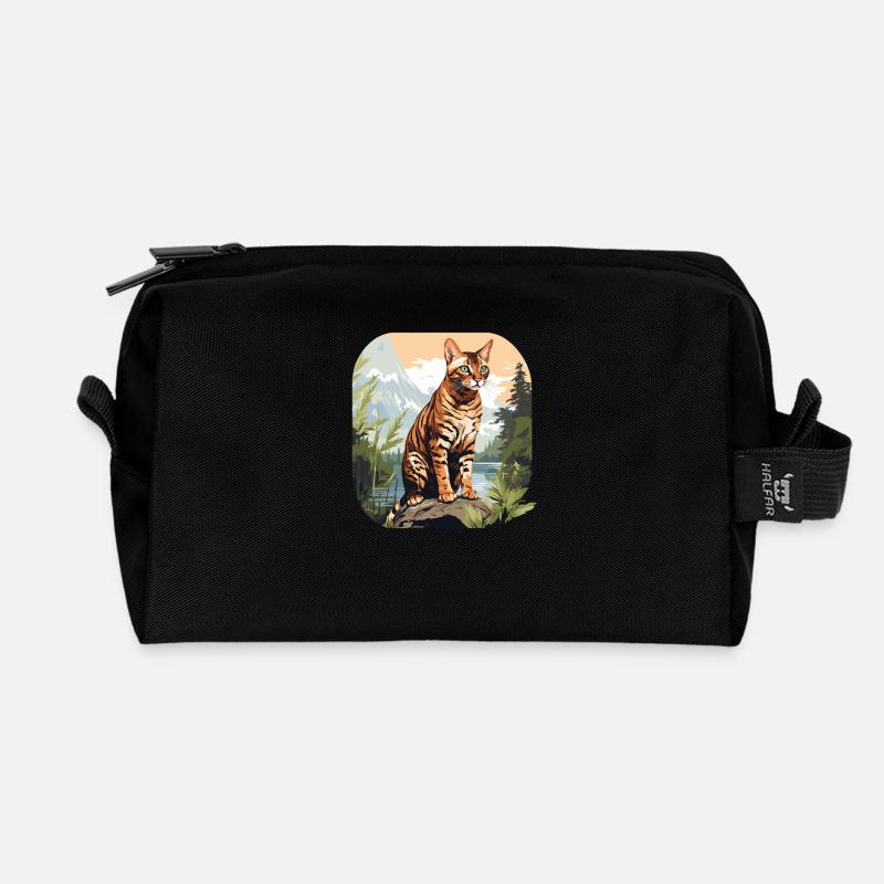 Bengal Cat Bengalkatze - Recycelte Kulturtasche - Schwarz