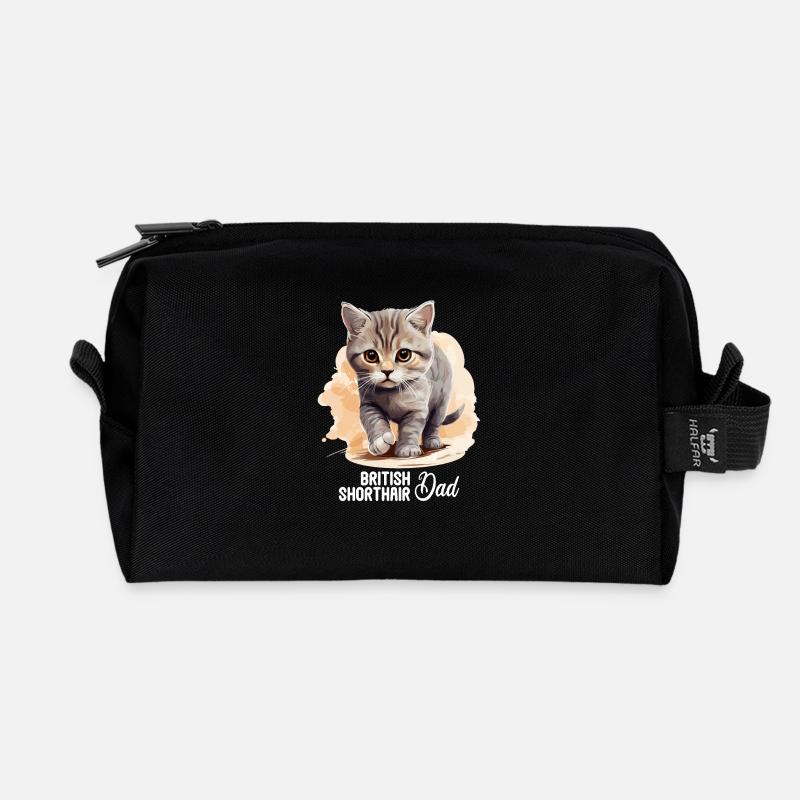 Cat Katzen British Shorthair Britisch Kurzhaar - Recycelte Kulturtasche - Schwarz