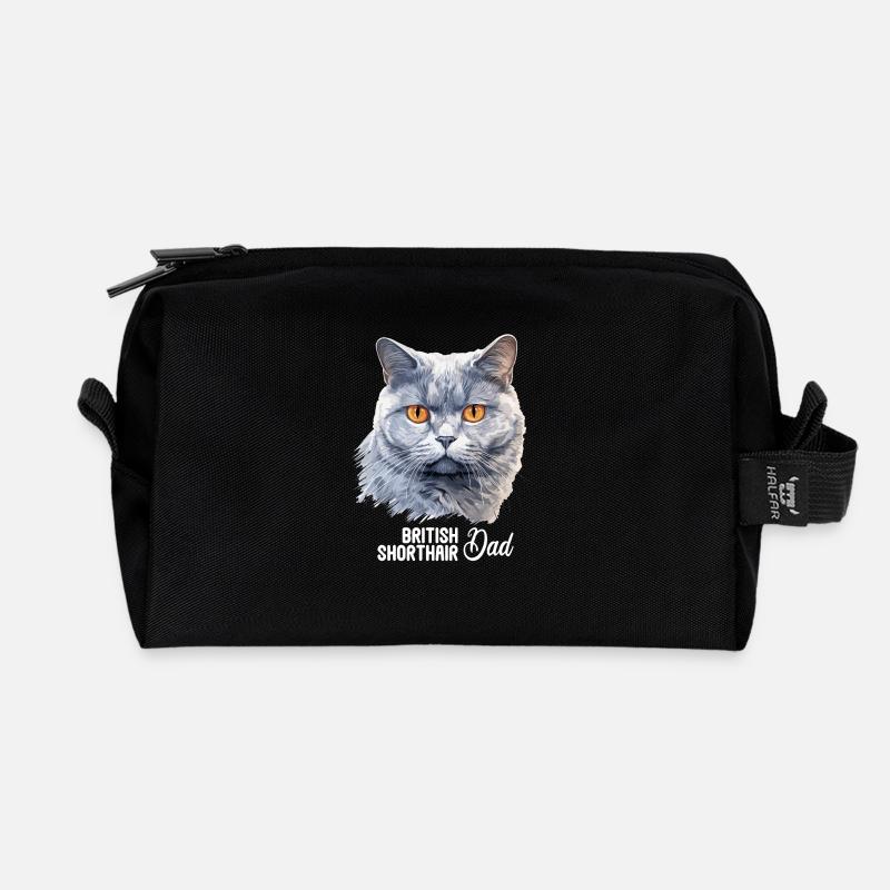 Cat Katzen British Shorthair Britisch Kurzhaar - Recycelte Kulturtasche - Schwarz