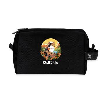 Chat calicot Chat porte-bonheur - Trousse de toilette en tissu recyclé - noir - Devant