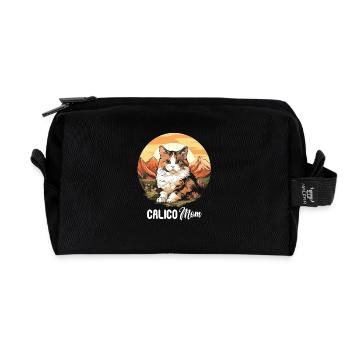 Chat calicot Chat porte-bonheur - Trousse de toilette en tissu recyclé - noir - Devant
