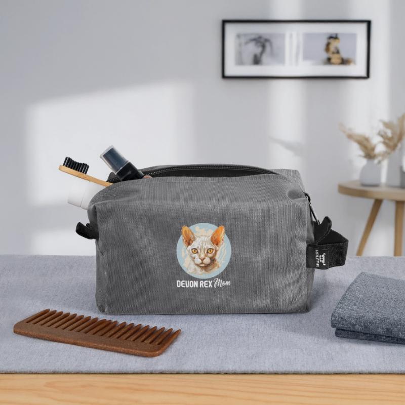 Chaton Devon Rex Chat Devon Rex Trousse de toilette en tissu recyclé
