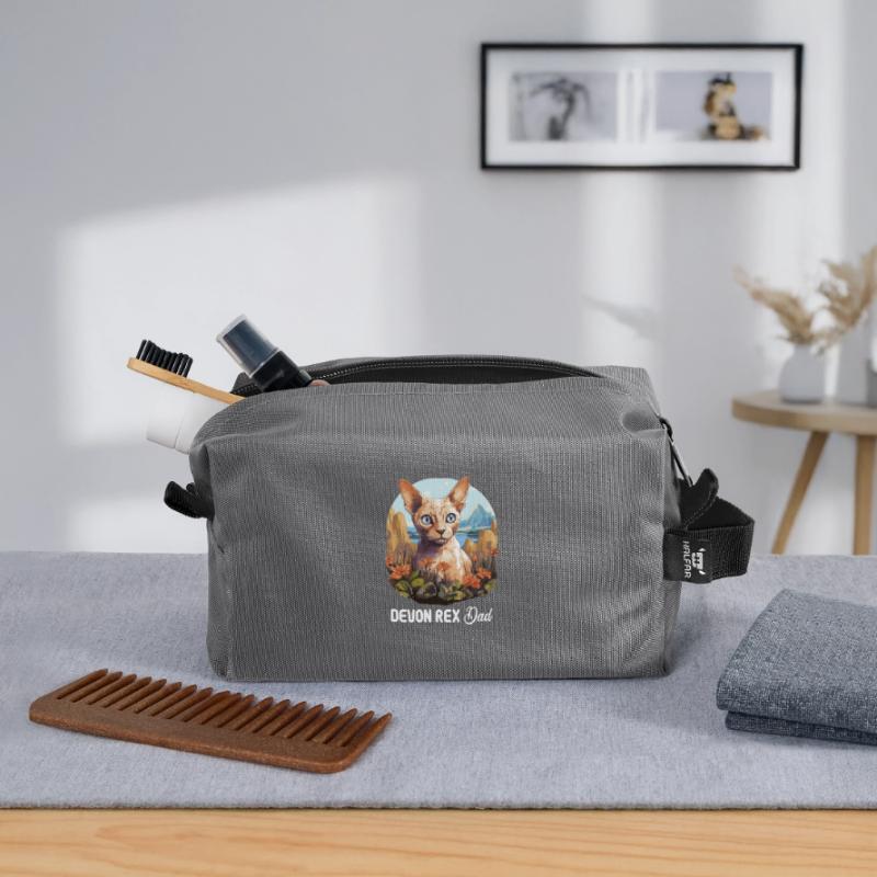 Chaton Devon Rex Chat Devon Rex Trousse de toilette en tissu recyclé