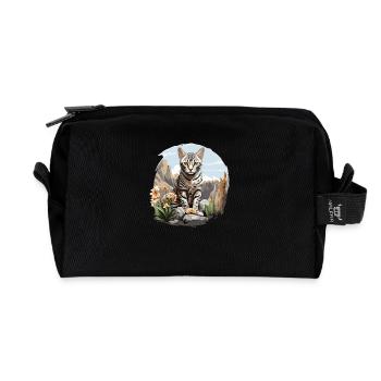 Egyptian Mau Kitten Cat Egyptian Mau - Recycled Toiletry Zip Bag - black - Front