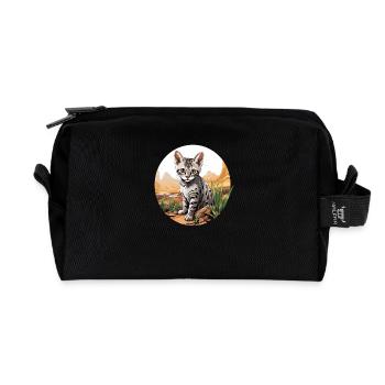 Egyptian Mau Kitten Cat Egyptian Mau - Recycled Toiletry Zip Bag - black - Front