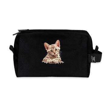 Egyptian Mau Kitten Cat Egyptian Mau - Recycled Toiletry Zip Bag - black - Front
