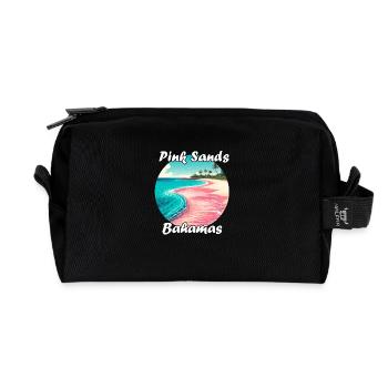 Pink Sands Bahamas at sunset - Recycled Toiletry Zip Bag - black - Front