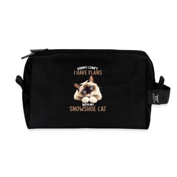 Chaton raquette Chat raquette - Trousse de toilette en tissu recyclé - noir - Devant