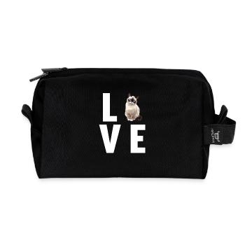 Chaton raquette Chat raquette - Trousse de toilette en tissu recyclé - noir - Devant