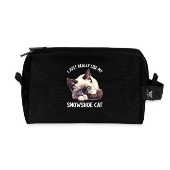 Chaton raquette Chat raquette - Trousse de toilette en tissu recyclé - noir - Devant