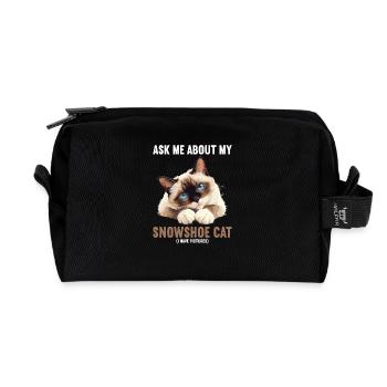 Chaton raquette Chat raquette - Trousse de toilette en tissu recyclé - noir - Devant