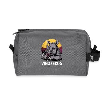 Vinozeros Wine Connoisseur Wine Drinker Wine Lovers - Recycled Toiletry Zip Bag - anthracite - Front