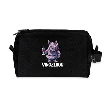 Vinozeros Wine Connoisseur Wine Drinker Wine Lovers - Recycled Toiletry Zip Bag - black - Front