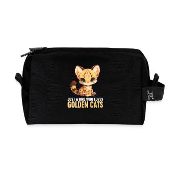 Chats dorés Chat doré - Trousse de toilette en tissu recyclé - noir - Devant