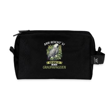 Graupapageien Graupapagei - Recycelte Kulturtasche - Schwarz - Vorne