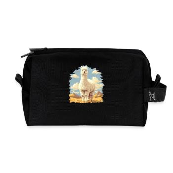 Alpaca Alpakas Alpaka - Recycelte Kulturtasche - Schwarz - Vorne