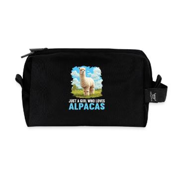 Alpaca Alpakas Alpaka - Recycelte Kulturtasche - Schwarz - Vorne