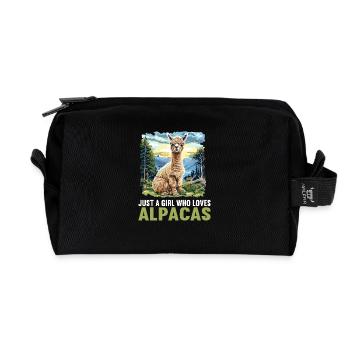 Alpaca Alpakas Alpaka - Recycelte Kulturtasche - Schwarz - Vorne
