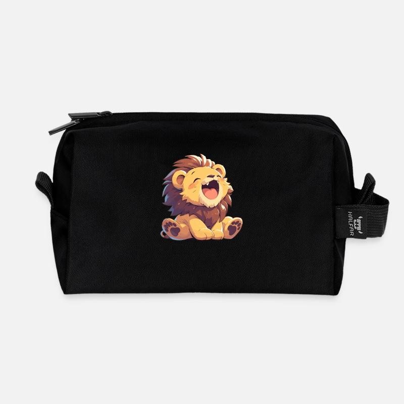Lion Löwen Löwe - Recycelte Kulturtasche - Schwarz