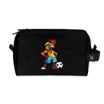 Football au poulet - Trousse de toilette en tissu recyclé - noir - Devant