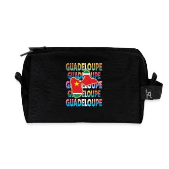 Map of Guadeloupe - Keepsake Gift 971 GWADA - Recycled Toiletry Zip Bag - black - Front