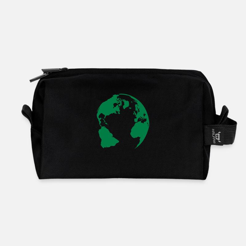erde - Recycelte Kulturtasche - Schwarz