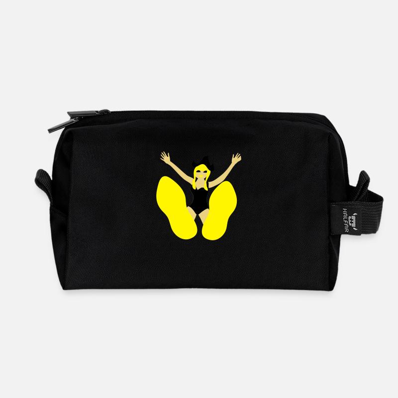 Pin Up Holland Clogs - Recycelte Kulturtasche - Schwarz