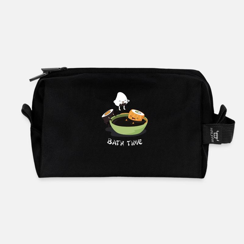 Sushi Bath Time - Recycelte Kulturtasche - Schwarz
