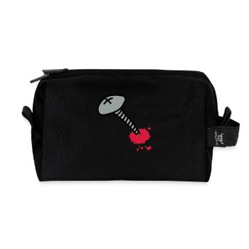 wunde_3c - Recycled Toiletry Zip Bag - black - Front
