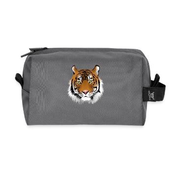 tête de tigre - Trousse de toilette en tissu recyclé - anthracite - Devant