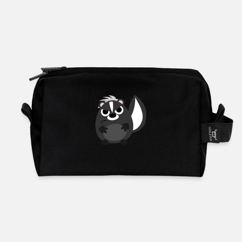 Stinktier - Recycelte Kulturtasche - Schwarz