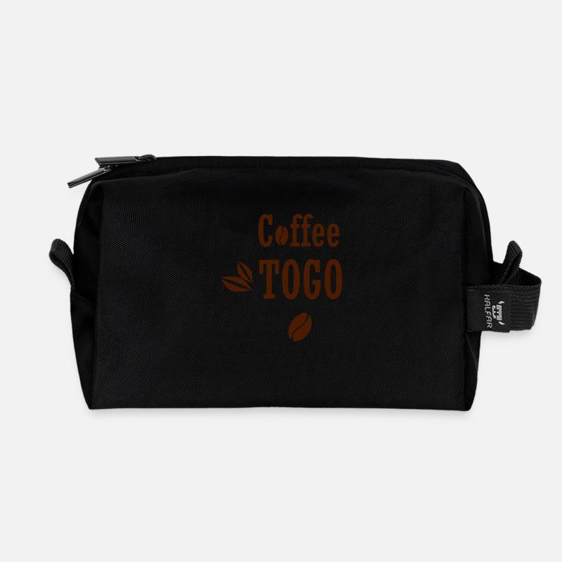 Coffee To Go Togo Kaffee lustig Sprüche - Recycelte Kulturtasche - Schwarz
