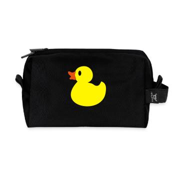 rubber duck - Recycled Toiletry Zip Bag - black - Front