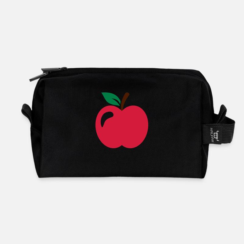 Apfel - Recycelte Kulturtasche - Schwarz
