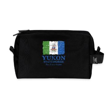 Yukon Flag - Canada - Vintage Look - Trousse de toilette en tissu recyclé - noir - Devant
