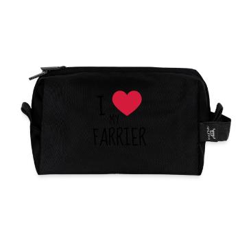Farrier Hufschmied Maréchal Ferrant Blacksmith - Recycled Toiletry Zip Bag - black - Front
