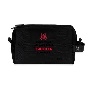 Routier / Chauffeur Poids-lourd / Camion / - Trousse de toilette en tissu recyclé - noir - Devant